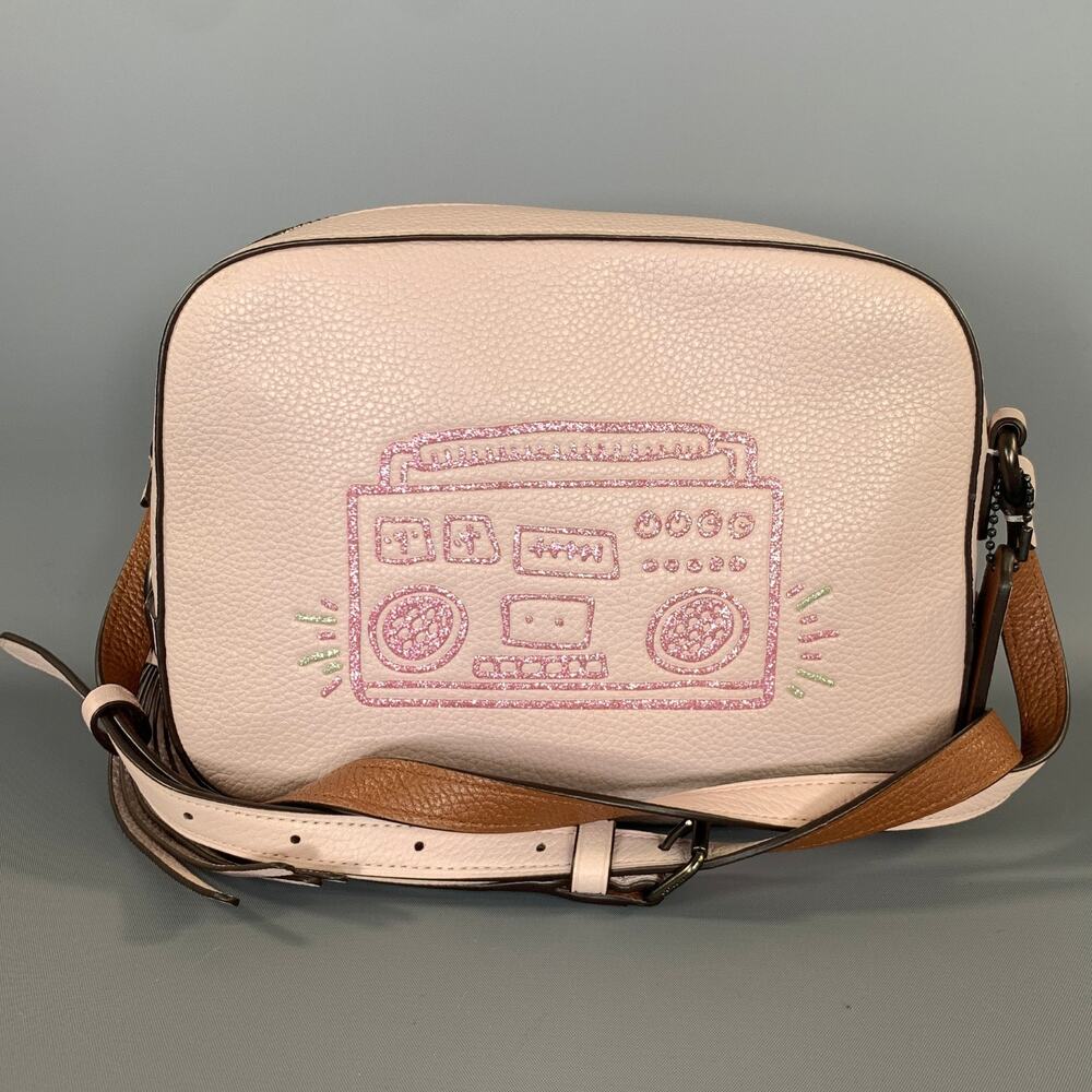 COACH Pink Dust Pink Pebble Grain Leather Shoulder Bag